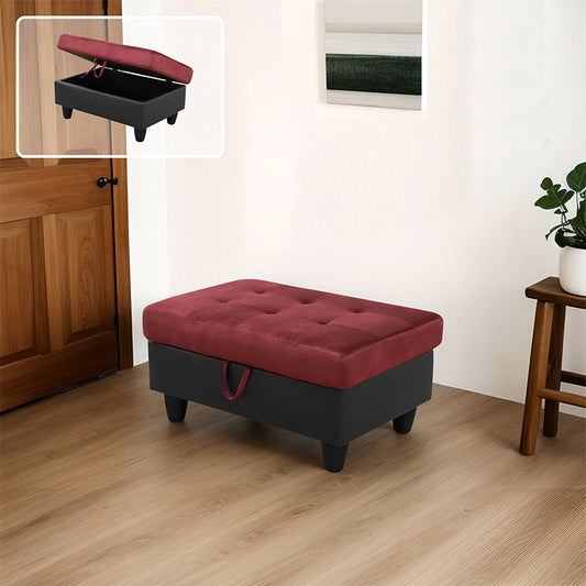 Ainehome Red Flannel & PVC Modular Storage Ottoman