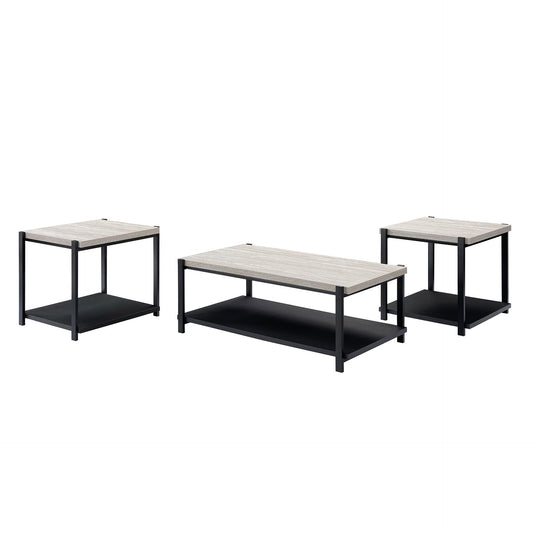 Linea - 3 Piece Occasional Set (1 Coffee & 2 End Tables) - Light Gray