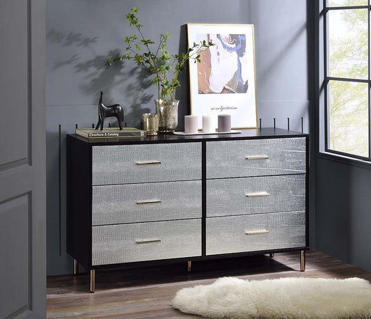 Myles - Dresser - Black, Silver & Gold
