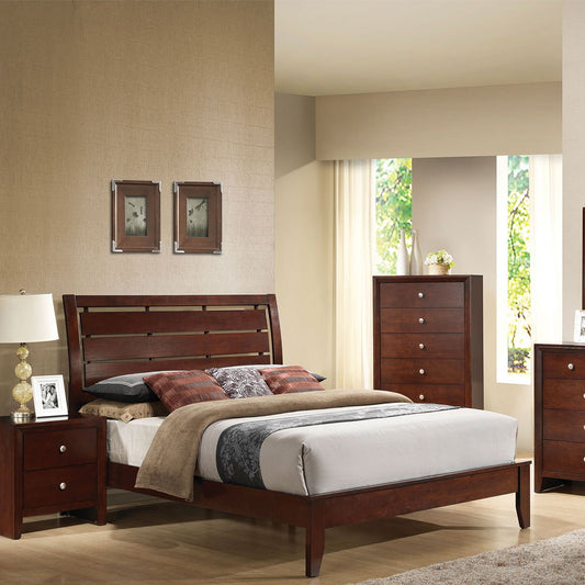 Ilana - Eastern King Bed - Brown Cherry