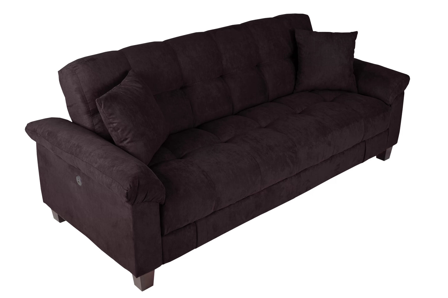 Ebony Adjustable Sofa with Hidden Storage and USB Ports