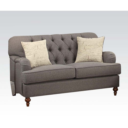 Alianza - Loveseat With 2 Pillows - Dark Gray Fabric