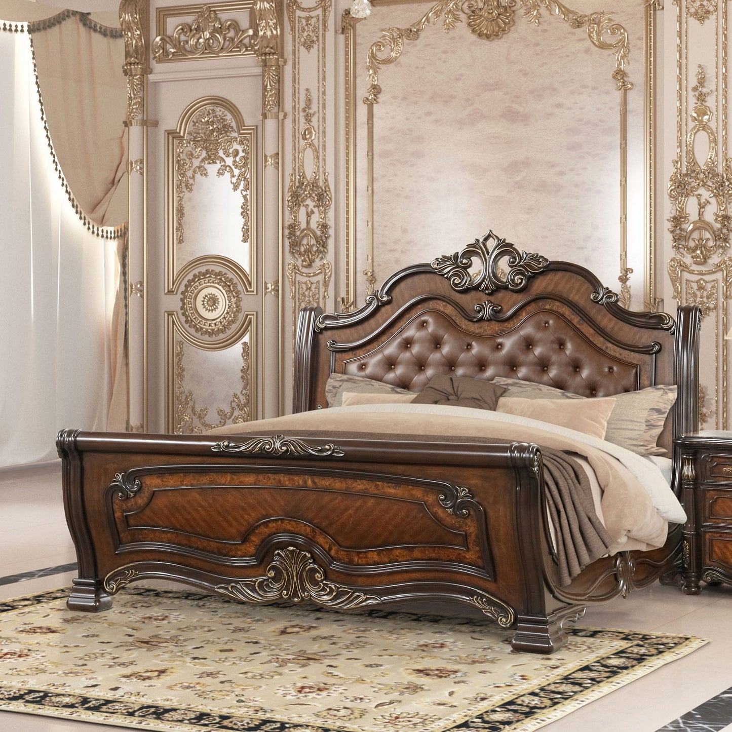 Bella Notte - Padded Sleigh Bed