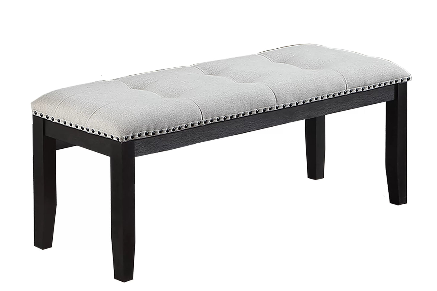 Antique Black Faux-Marble Dining Group with Bench — F1959