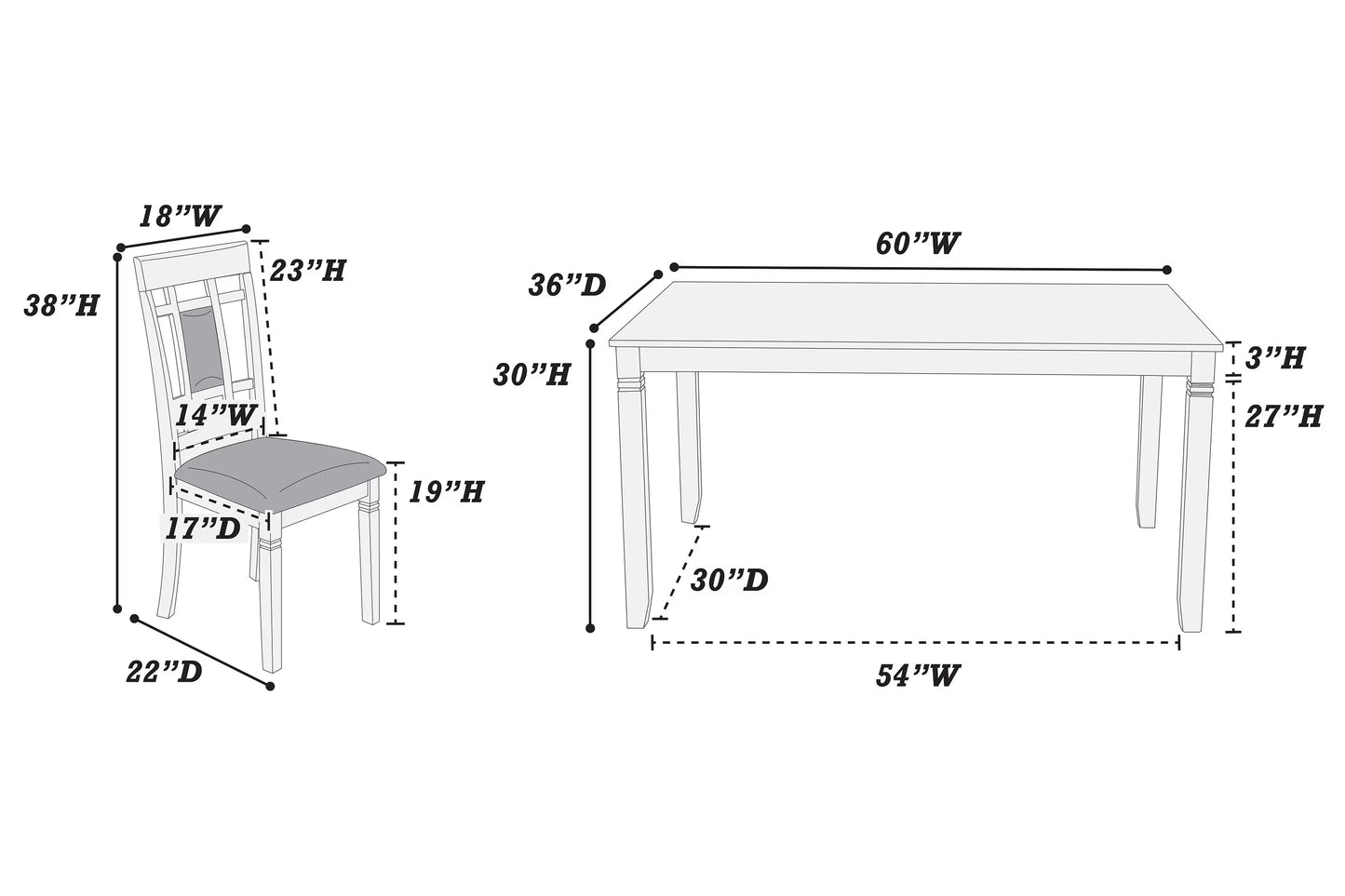 F2294 7-Piece Dining Set by Poundex - view 8