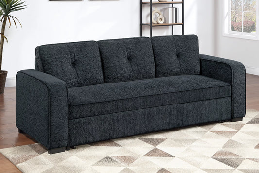 F7121 Black Convertible Sofa — main view