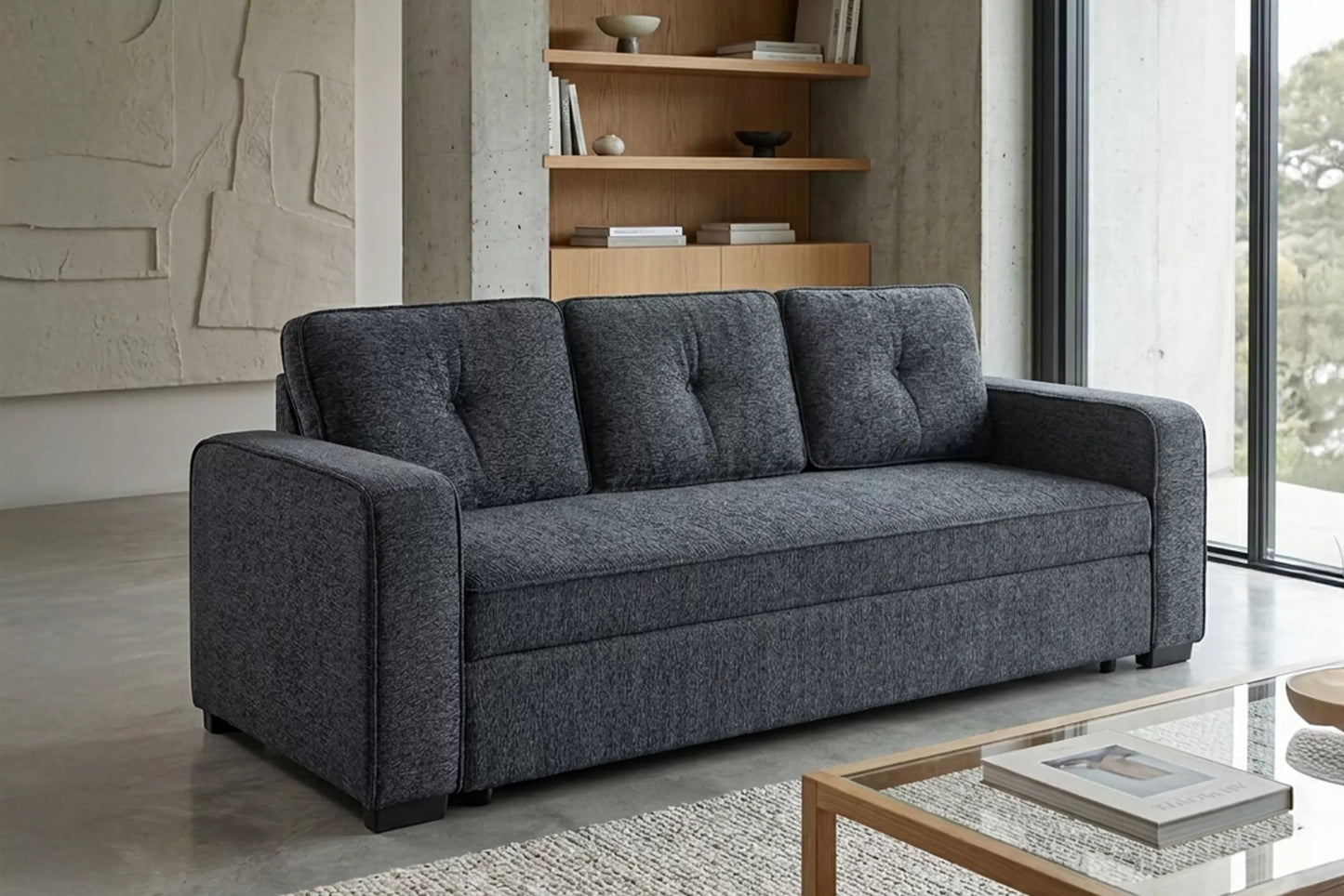 F7122 Dark Gray Convertible Sofa — view 8