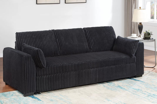 F7123 Black Convertible Sofa — main view