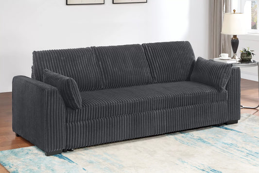 F7124 Gray Convertible Sofa — main view