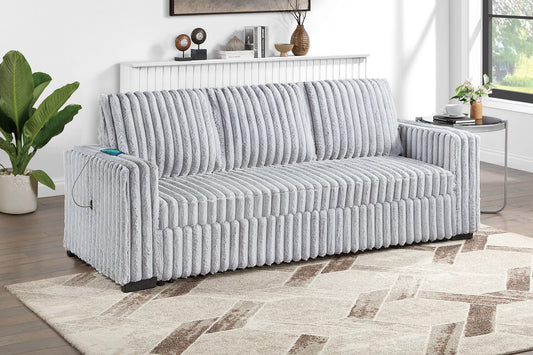F7126 Mink Gray Convertible Sofa — main view