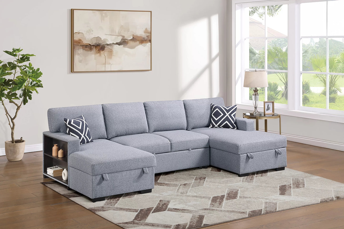 F7475 Gray 3-Piece Convertible Sectional — view 3