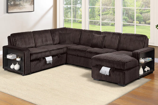 F7478 Coffee 4-Piece Convertible Sectional — main view