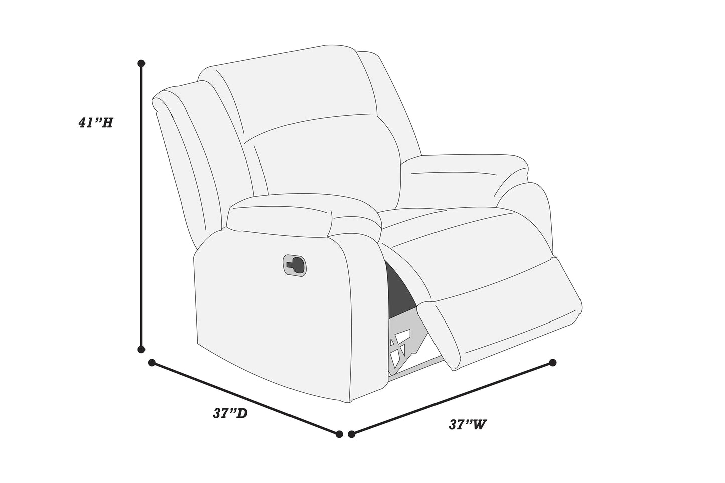 Poundex F8121 recliner view 5