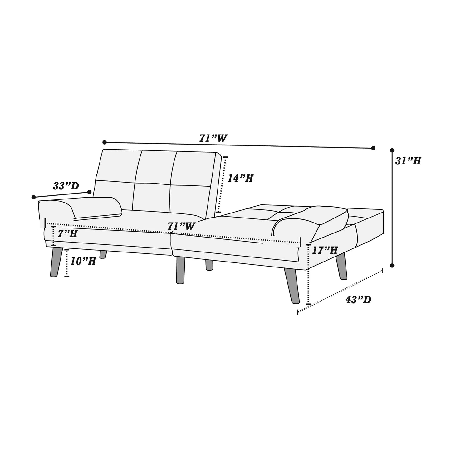 F8523 Mustard Adjustable Sofa image 5