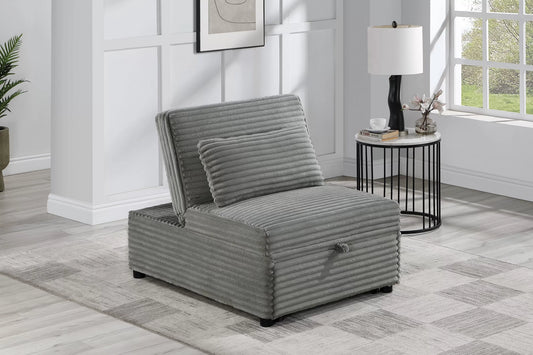 F8545 Smoke Convertible Sofa — main view
