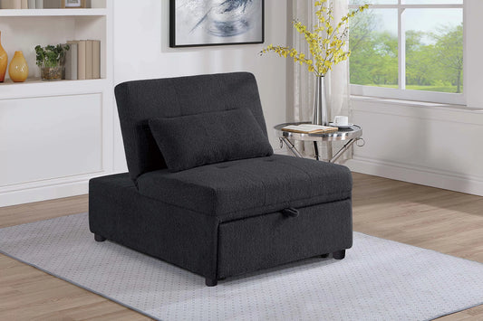 F8549 Black Convertible Sofa — main view