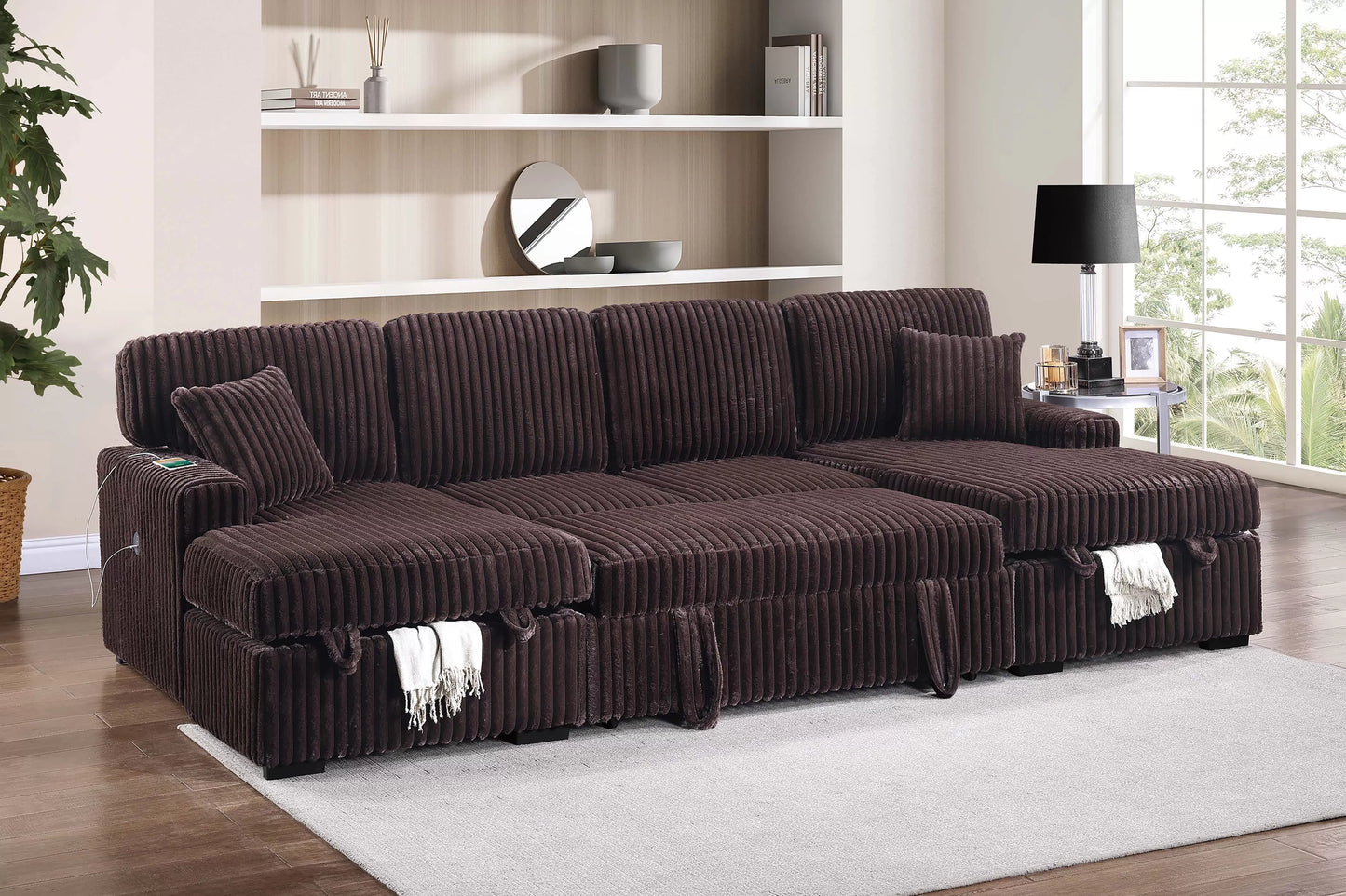 F8583 Coffee 3-Piece Convertible Sectional — view 2