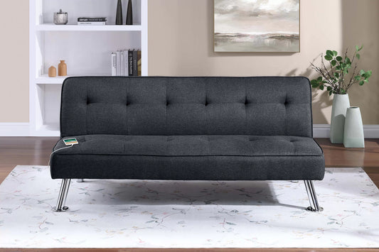 Black convertible futon sofa F8588