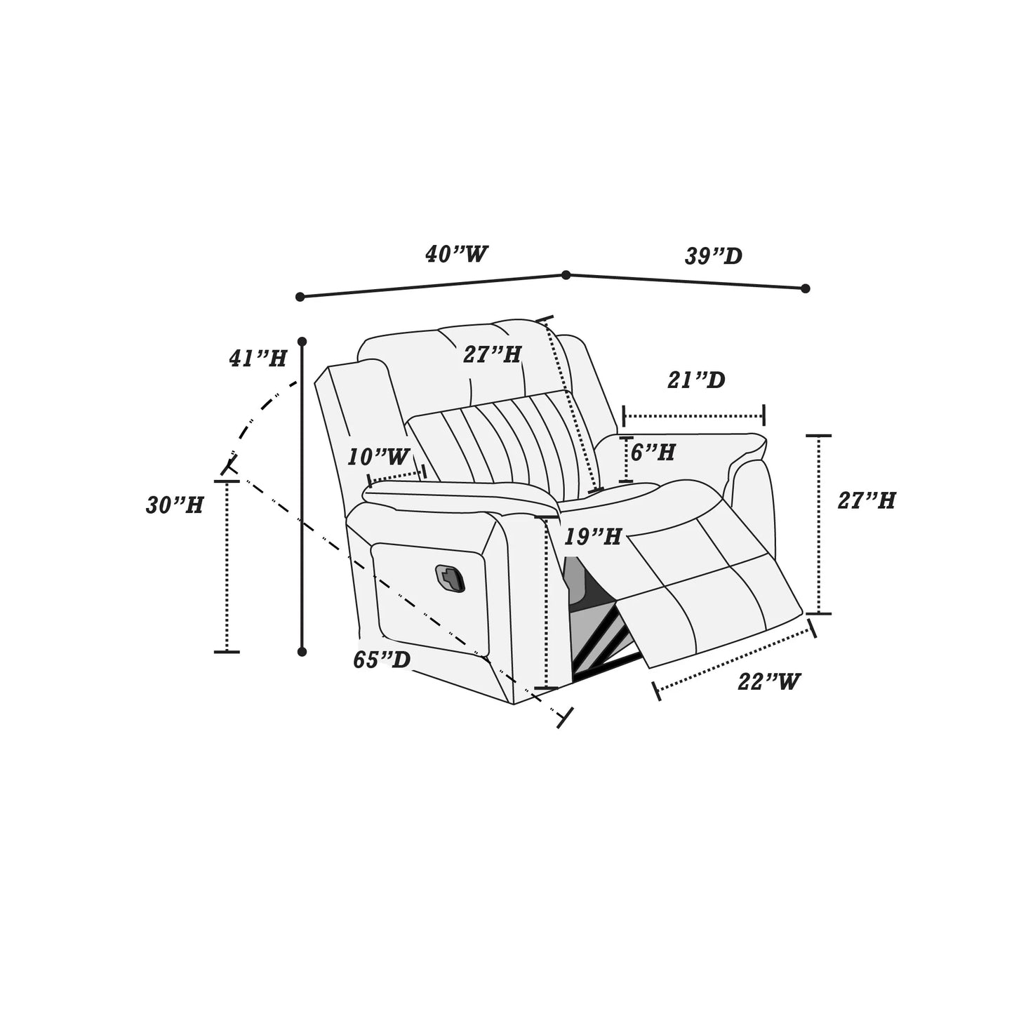 Poundex F8744 recliner view 5