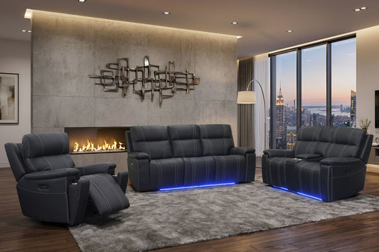 Hartley - Reclining Sofa - Black