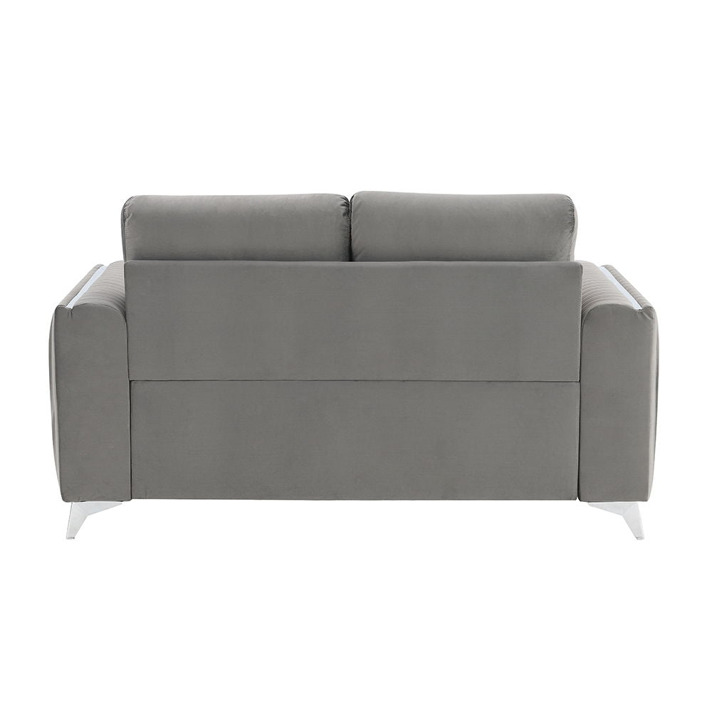 Wenona - Loveseat - Gray Velvet