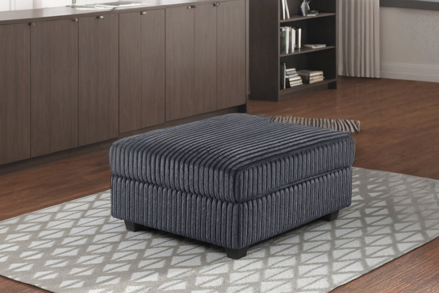 Bazoka Charcoal Corduroy Ottoman