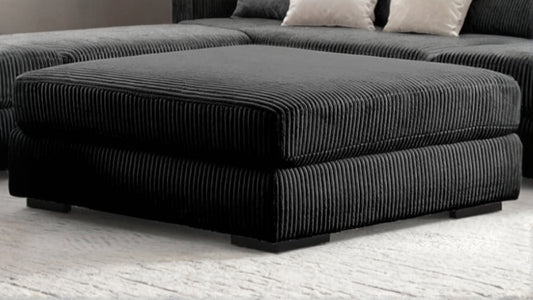 Bella Black Big-Strip Ottoman