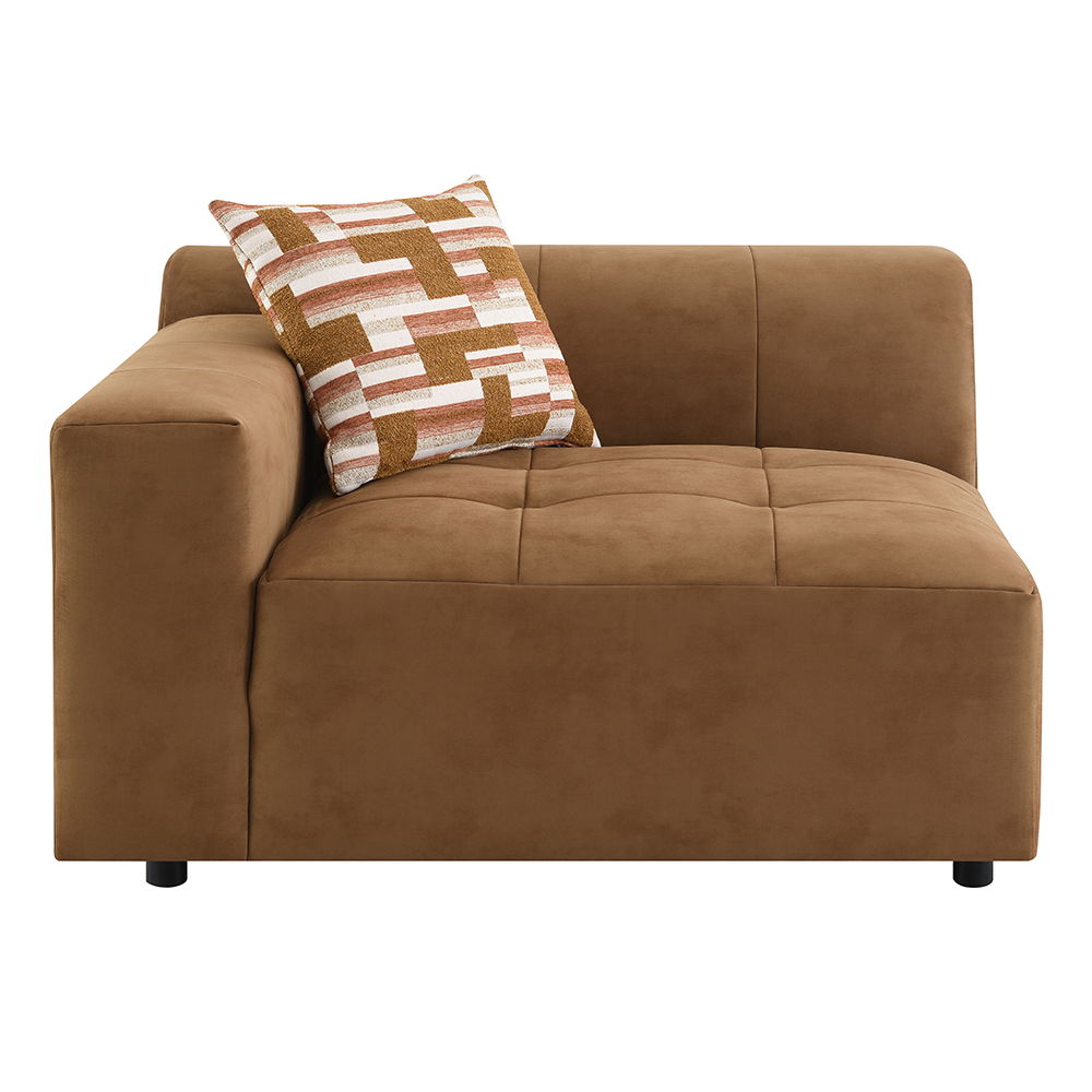 Zoey - Modular - LF Arm Chair With Pillow - Chocolate Suede