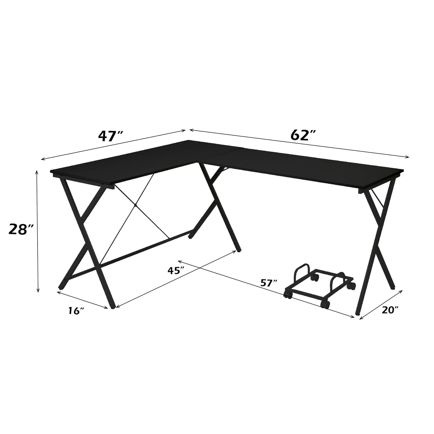 Dazenus - Computer Desk - Black