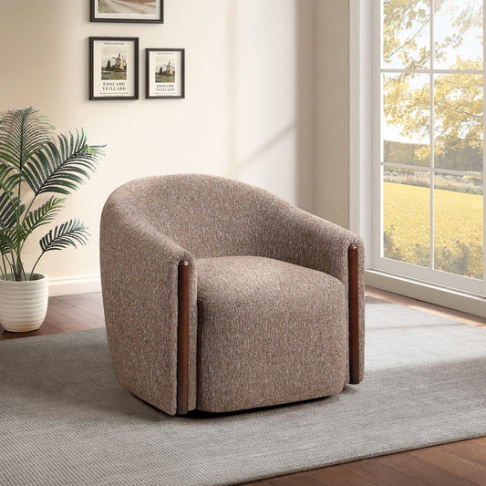 Ballona - Accent Chair With Swivel - Brown Chenille