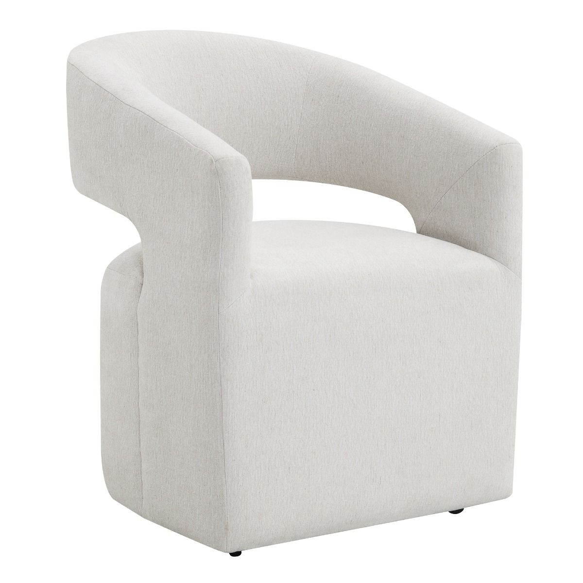 Libni - Arm Chair With Casters - Cream Linen