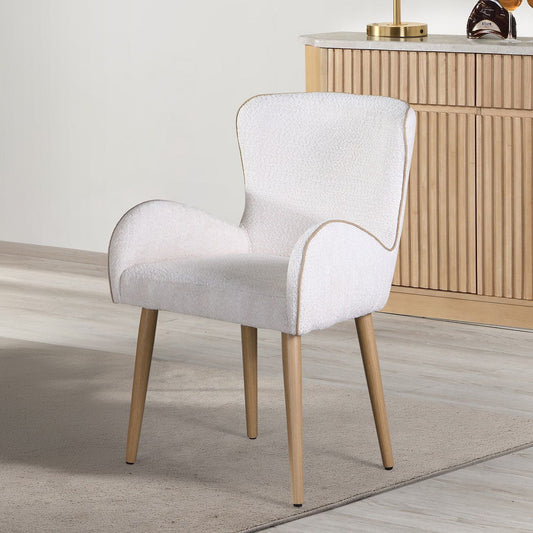 Adalynn - Side Chair (Set of 2) - Beige Boucle & Oak