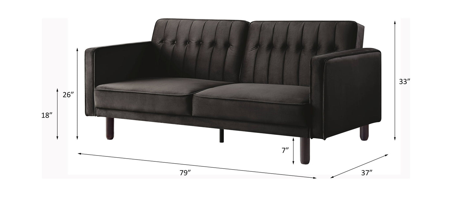 Qinven - Adjustable Sofa - Dark Brown Velvet