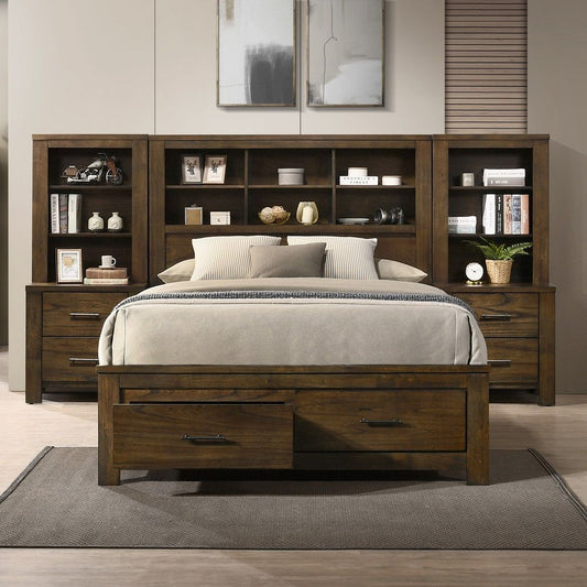Merrilee II - Queen Bed With Storage - Oak