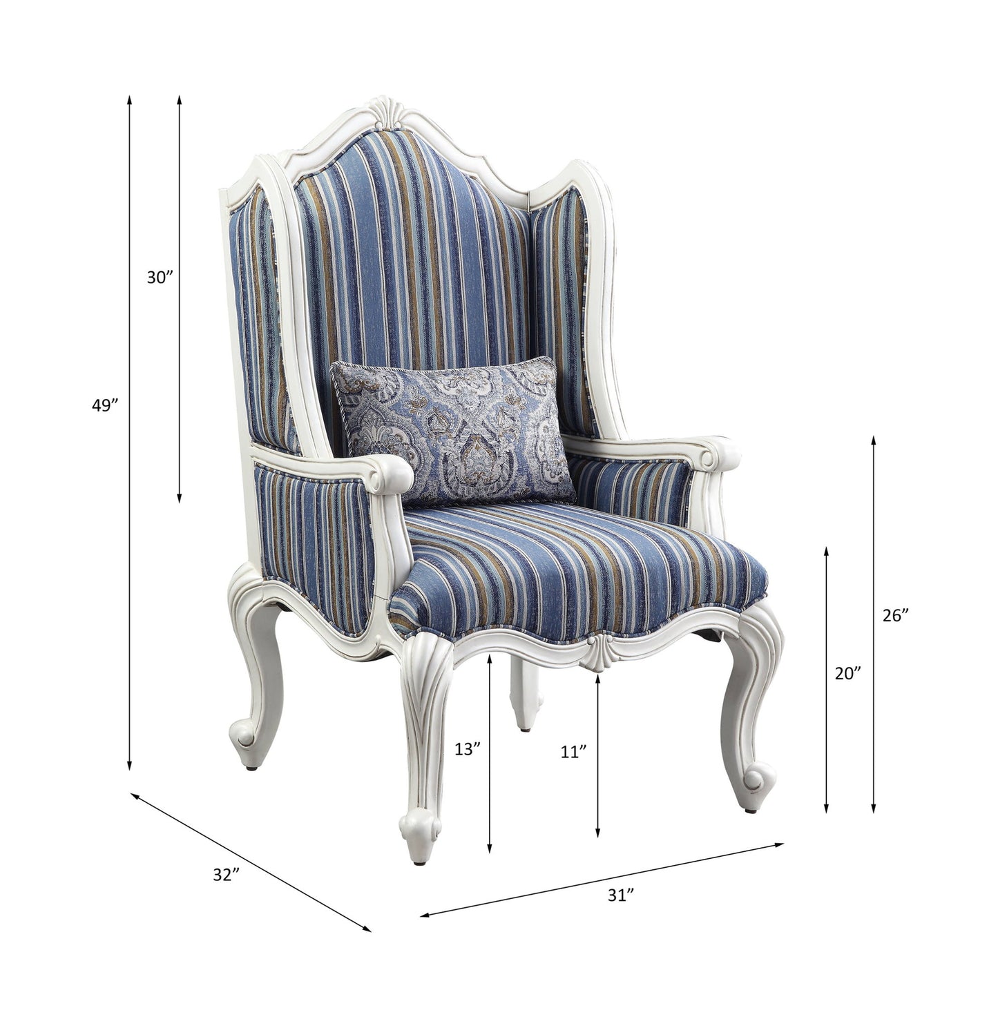 Ciddrenar - Chair With Pillow - Fabric & White