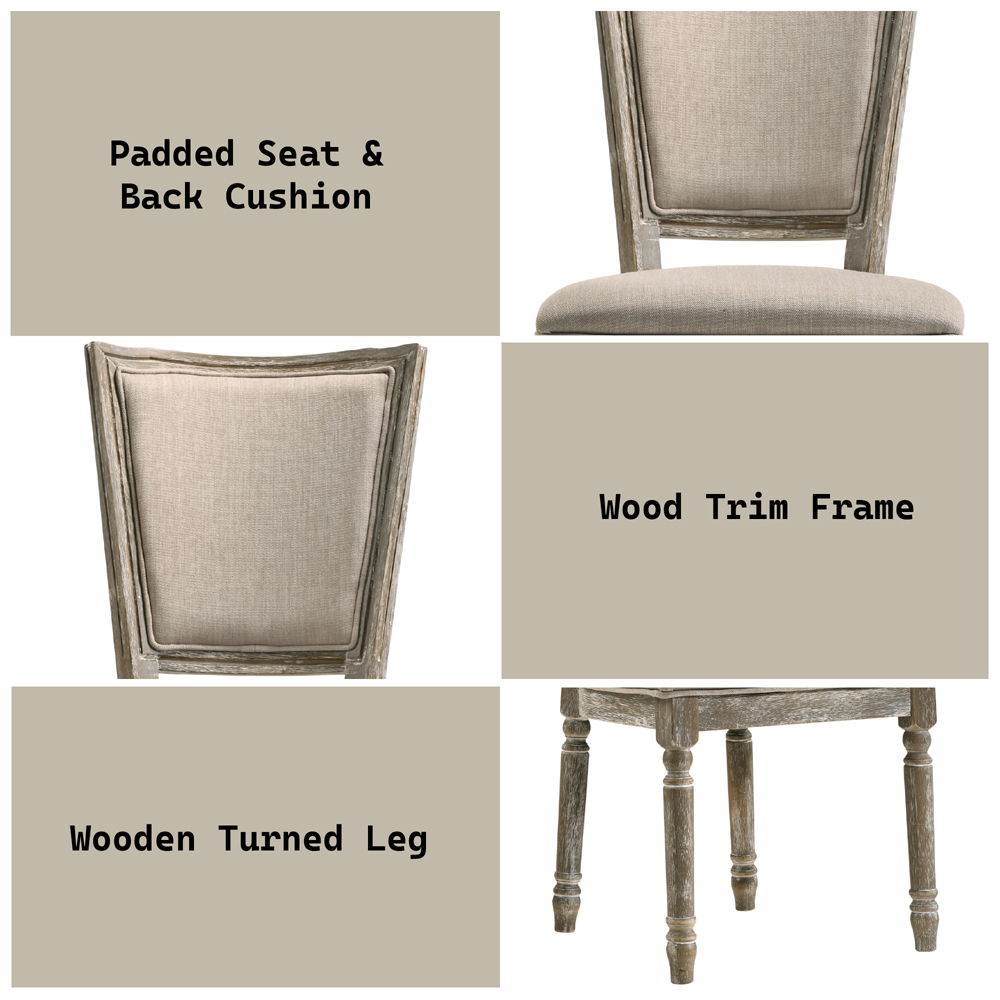 Gabrian - Fabric Side Chair (Set of 2) - Two-Tone Beige & Reclaimed Gray