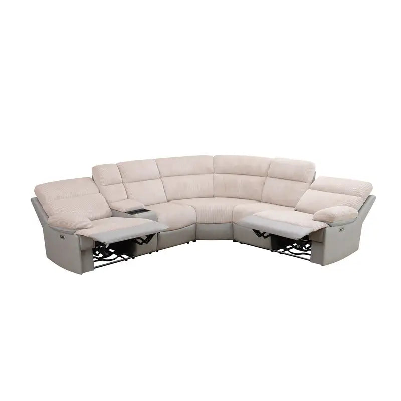 GN4762 dual-tone off-white and grey 3-piece power reclining sectional — image 18