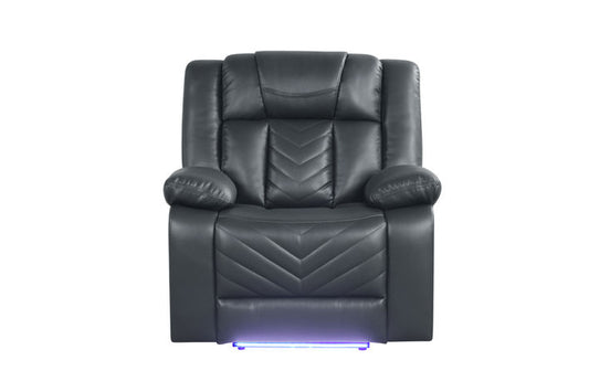 Hilton Charcoal Leather Gel Power Recliner Chair