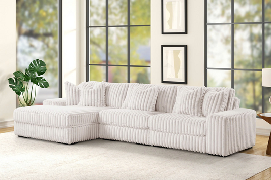 Sunday 3-Piece LAF Corduroy Sectional - Beige