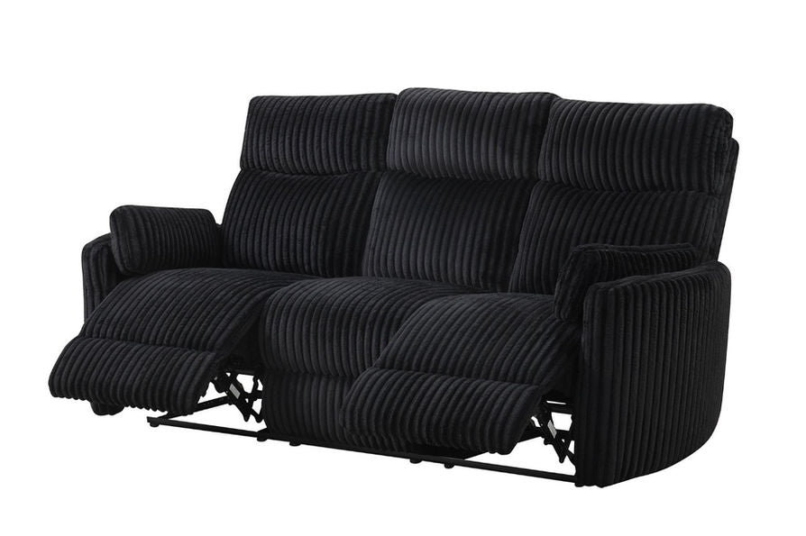 Luna Black Manual Reclining Sofa