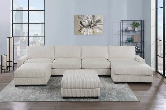 Beige 6-Piece Modular Sectional Set — Poundex configuration 160, image 1