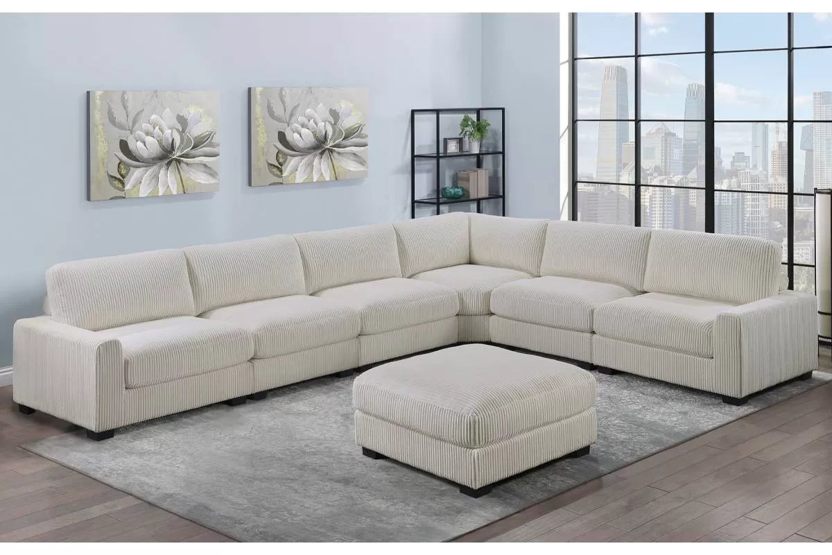 Beige 7-Piece Modular Sectional Set — Poundex configuration 162, image 1