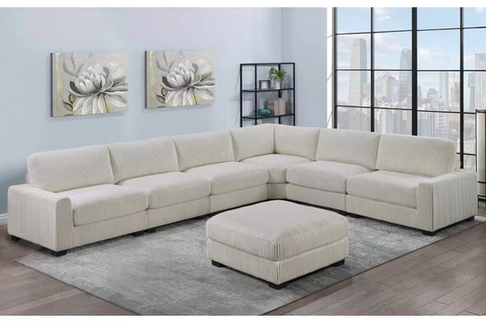 Beige 7-Piece Modular Sectional Set — Poundex configuration 162, image 1
