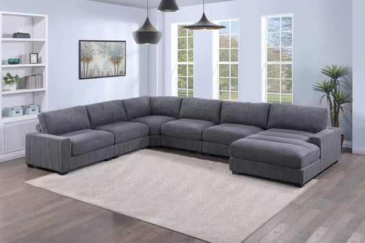 Gray 6-Piece Modular Sectional Set — Poundex configuration 163, image 1