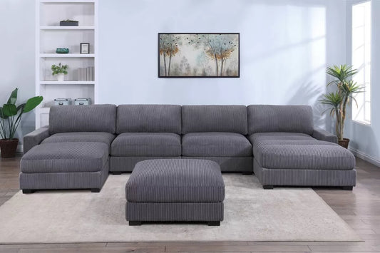 Gray 6-Piece Modular Sectional Set — Poundex configuration 165, image 1