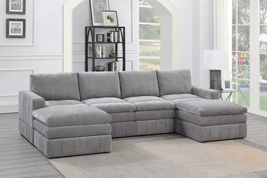 Granite 6-Piece Modular Sectional Set — Poundex configuration 463, image 1