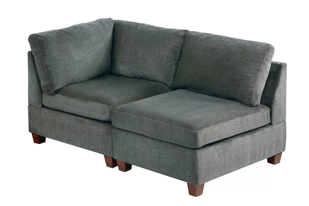 Grey 2-Piece Modular Sectional Set — Poundex configuration 502, image 1