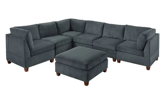 Grey 7-Piece Modular Sectional Set — Poundex configuration 514, image 1