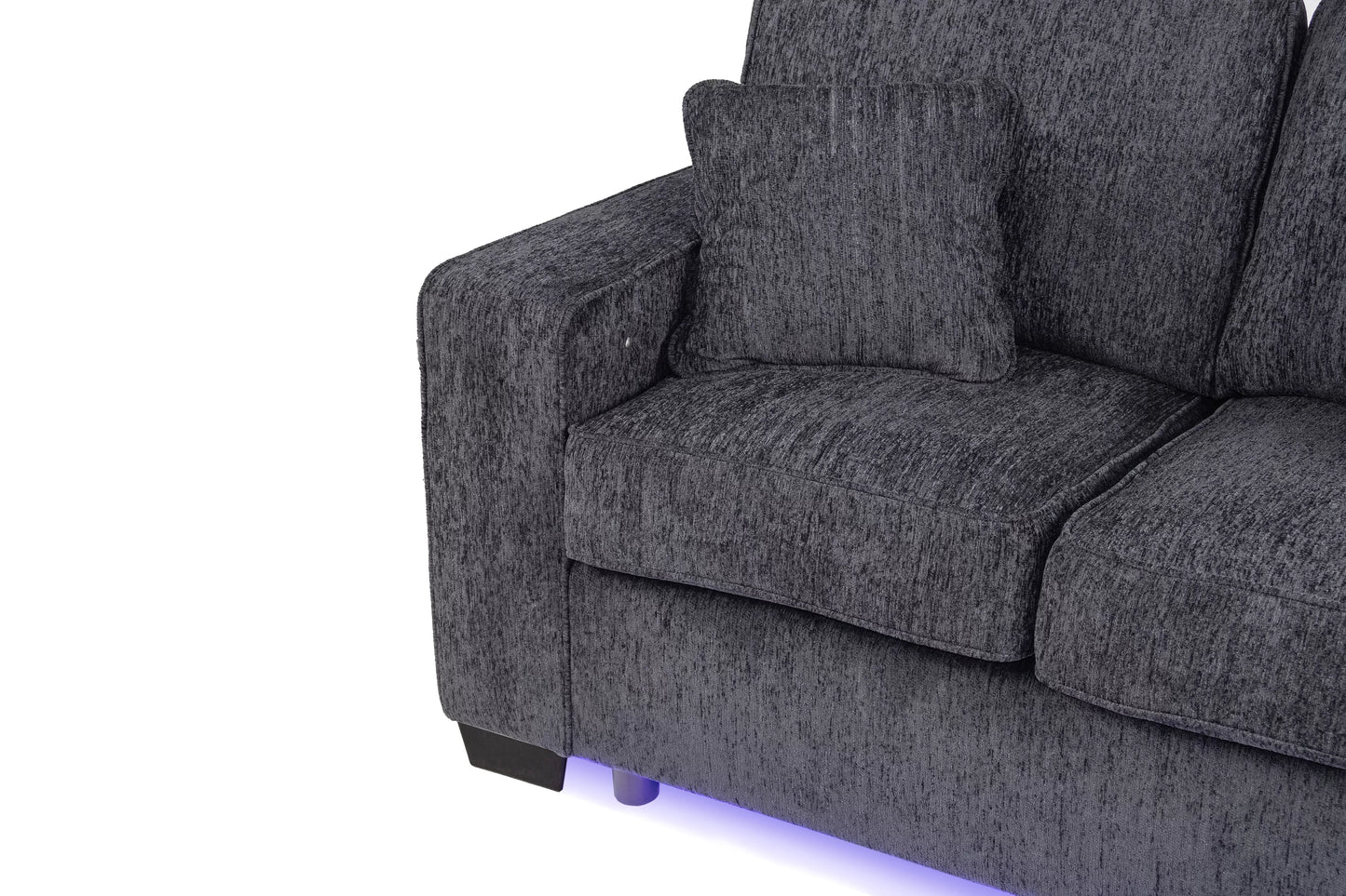 Dark Gray 2-Piece Stationary Sofa & Loveseat Set — Poundex F7496, authentic image 11