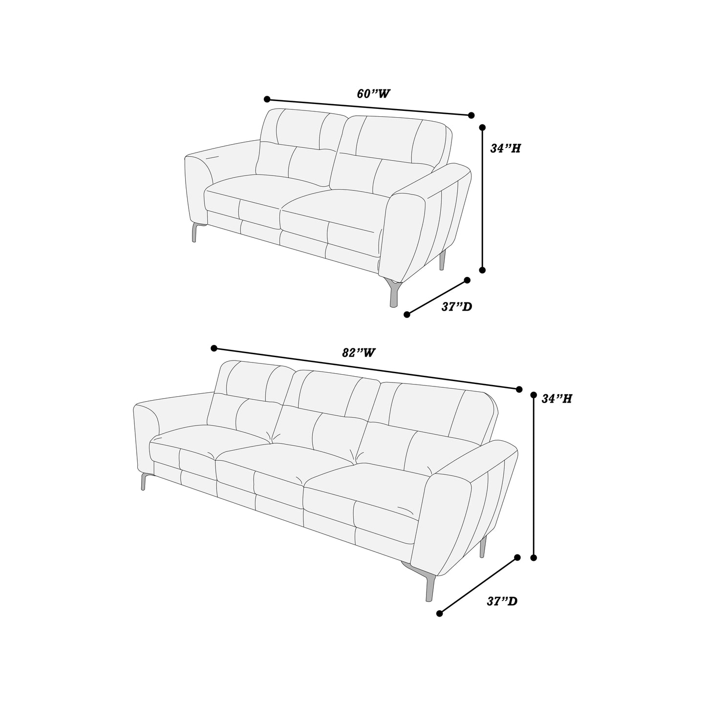 Taupe 2-Piece Stationary Sofa & Loveseat Set — Poundex F8420, authentic image 4